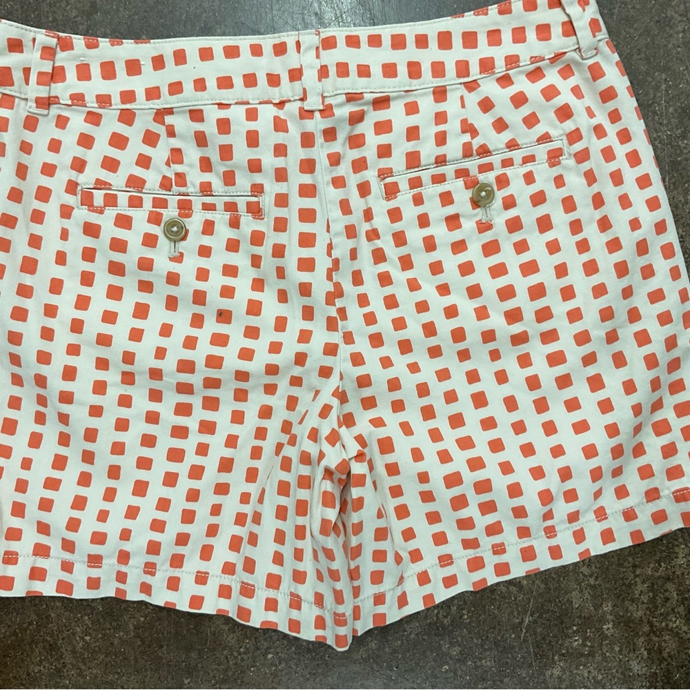 LOFT Orange and White Patterned Women's Shorts Size 6 - Picture 3 of 4
